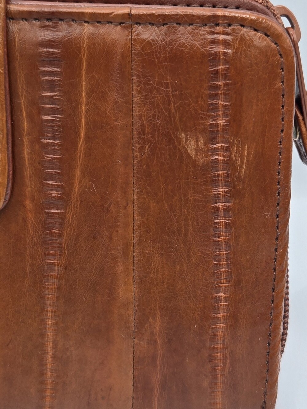 Lee Sands Brown Tan Genuine Eelskin Continental Wallet Vintage Clutch - Picture 2 of 14